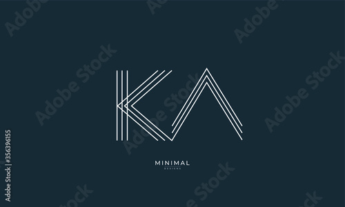 Alphabet letter icon logo KA