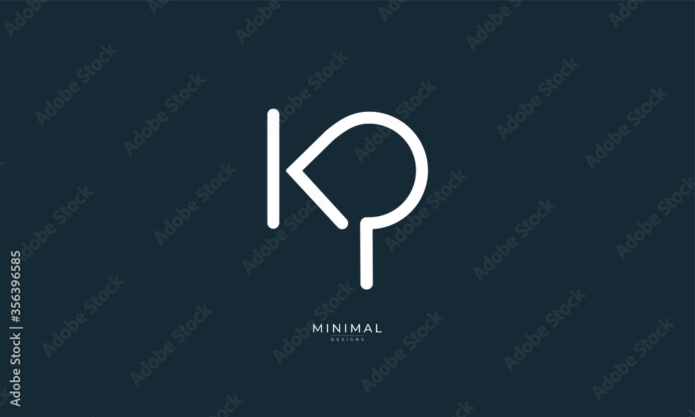 Alphabet letter icon logo KP - obrazy, fototapety, plakaty 