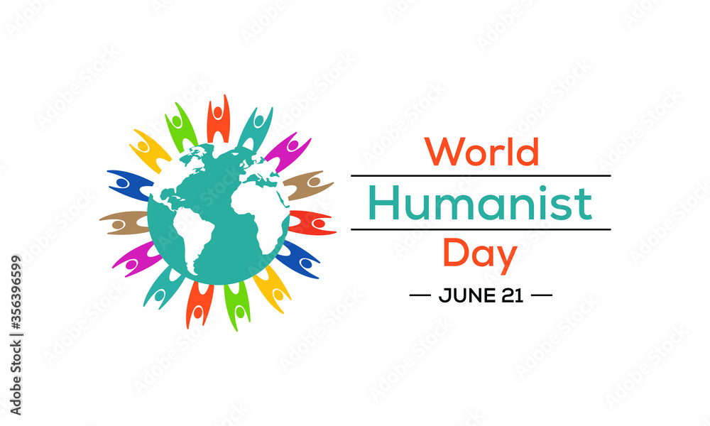 World Humanist Day is a Humanist holiday celebrated annually around the world on the June solstice, which usually falls on June 21. Vector Illustration. World Humanist Day is a Humanist holiday celebrated annually around the world on the June solstice, which usually falls on June 21. Vector Illustration.