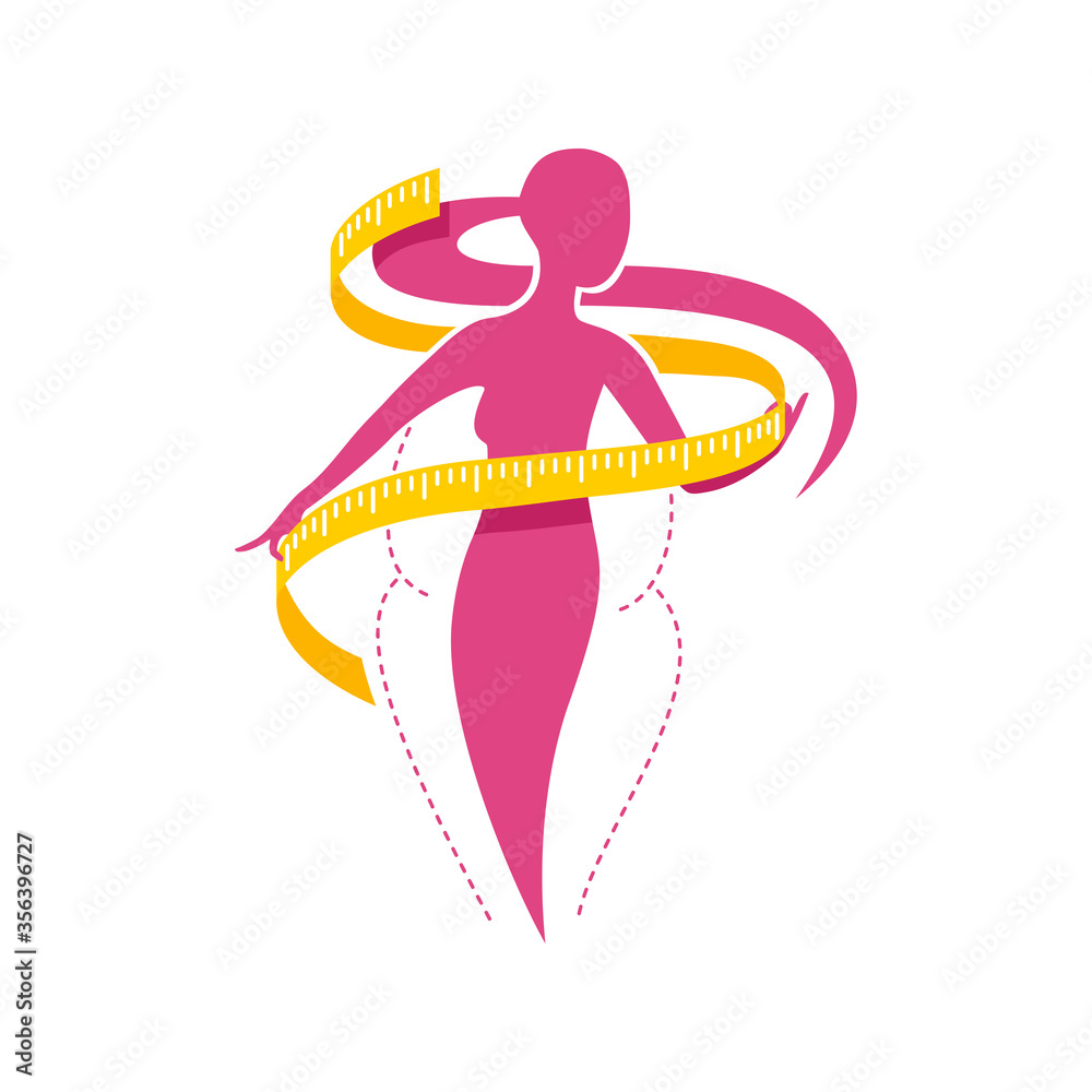 Diet and lose weight concept - measuring tape Vector Image