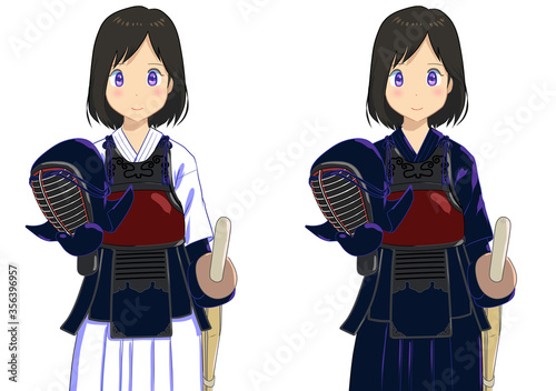 剣道着の女性