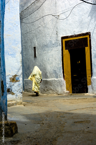 Tunisia. Kairouan. The blue facades of the medina © BTWImages