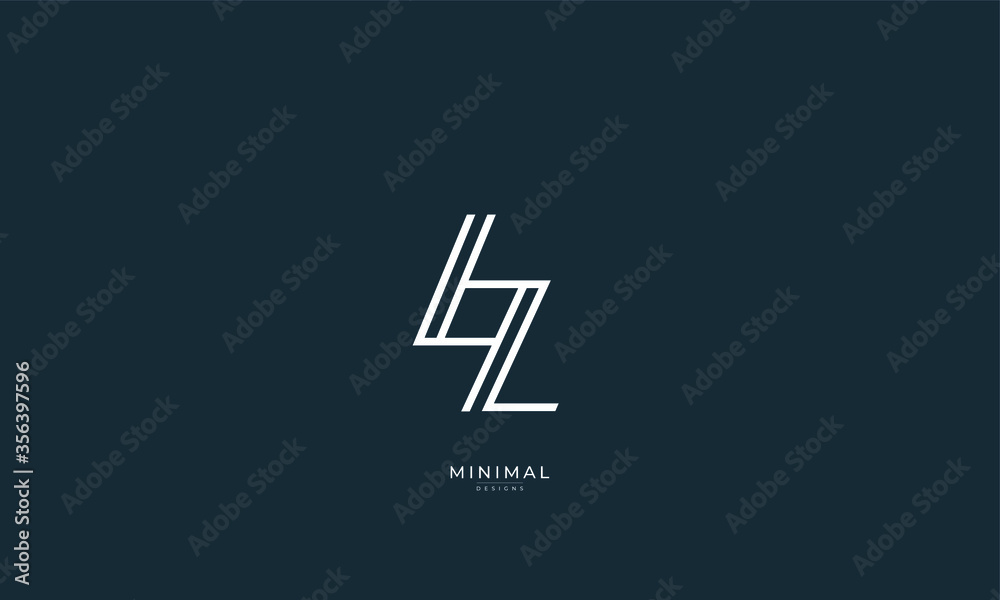 Alphabet letter icon logo LZ - obrazy, fototapety, plakaty 