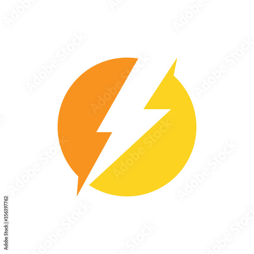 Lightning bolt logo design template - vector
