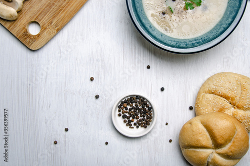 mushroom soup on the table