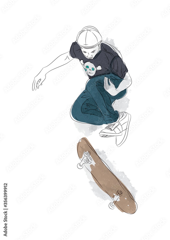teenage boy with skateboard