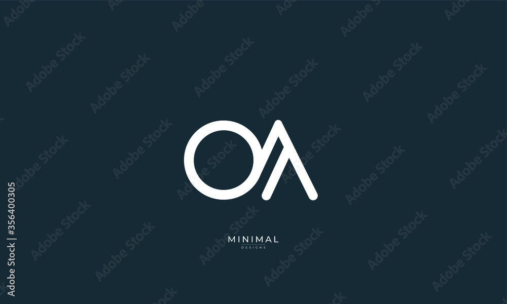 Alphabet letter icon logo OA - obrazy, fototapety, plakaty 