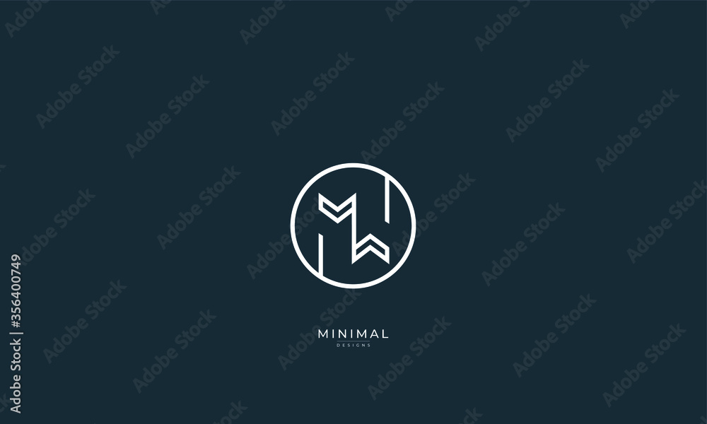 Alphabet letter icon logo MW Alphabet letter icon logo MW