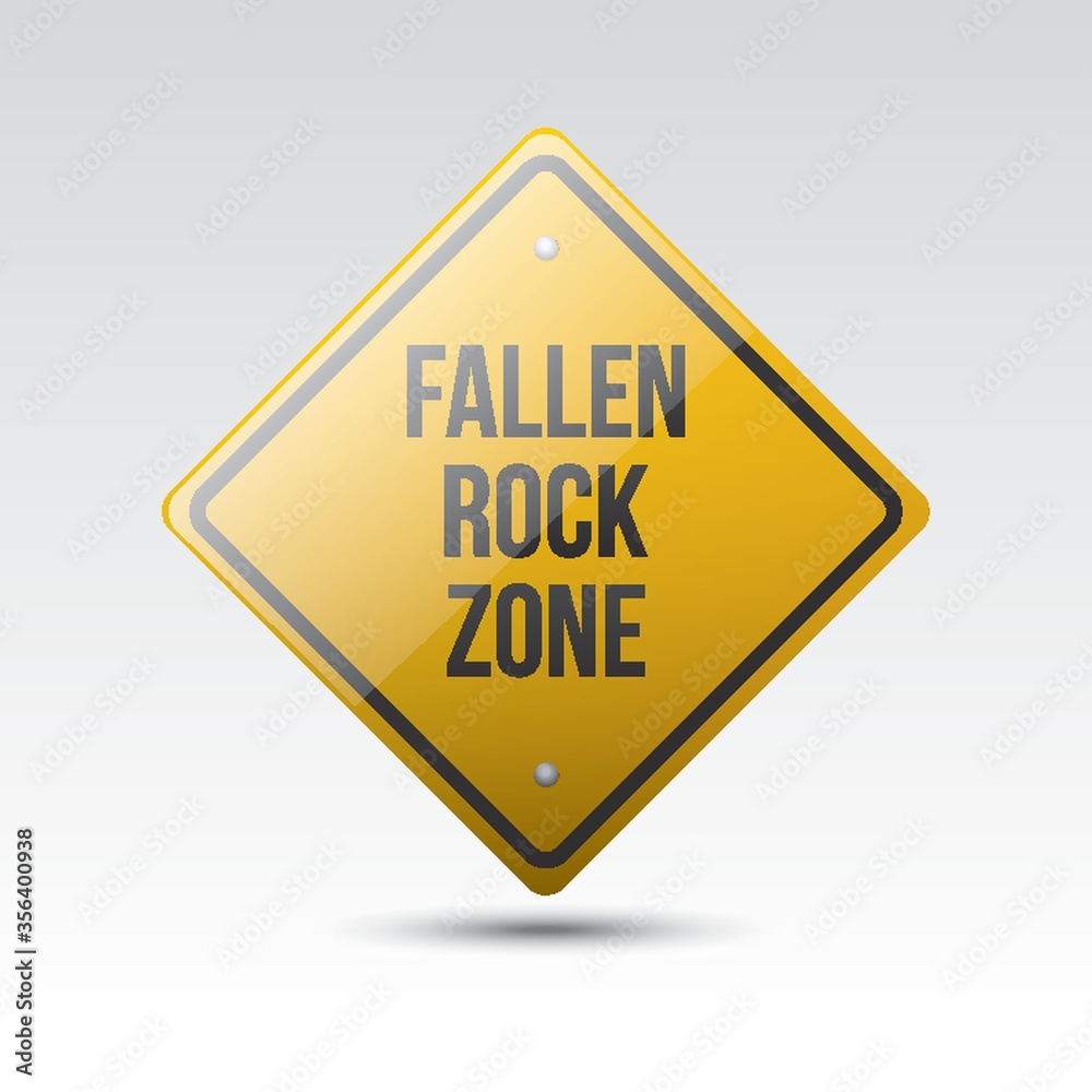 fallen rock zone sign