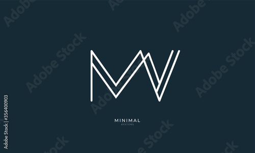 Alphabet letter icon logo MV