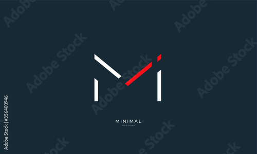 Alphabet letter icon logo MI