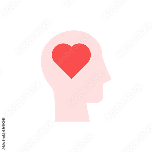 head heart icon. Simple color vector elements of brain process icons for ui and ux, website or mobile application