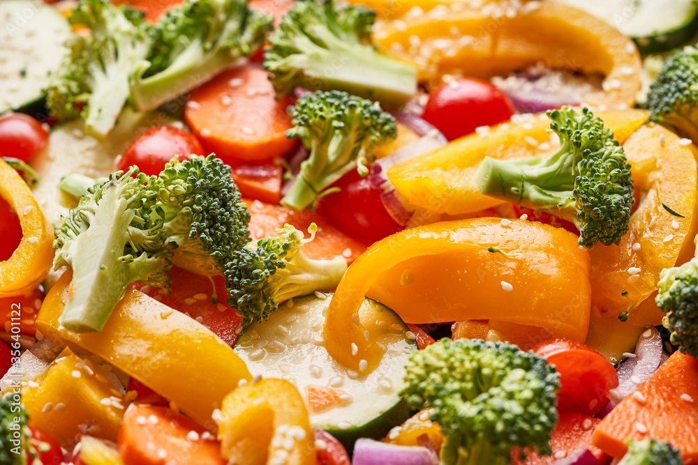 Fresh salad with sesame on whole background. Fresh salad with sesame on whole background.