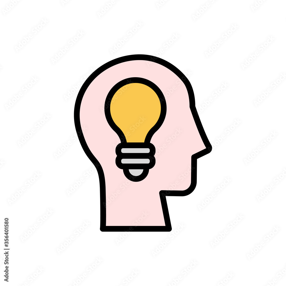 head light bulb icon. Simple color with outline vector elements of brain process icons for ui and ux, website or mobile application head light bulb icon. Simple color with outline vector elements of brain process icons for ui and ux, website or mobile application