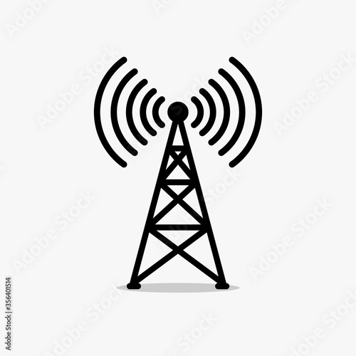 Antenna, Radio tower sign, icon, label. Vector illustration