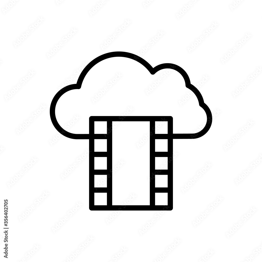 Cloud, film strip icon. Simple line, outline vector elements of internet storage icons for ui and ux, website or mobile application Cloud, film strip icon. Simple line, outline vector elements of internet storage icons for ui and ux, website or mobile application