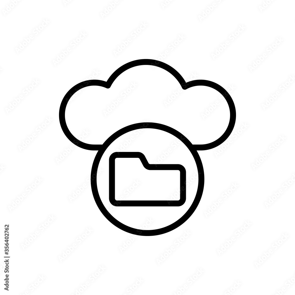 Cloud, folder icon. Simple line, outline vector elements of internet storage icons for ui and ux, website or mobile application Cloud, folder icon. Simple line, outline vector elements of internet storage icons for ui and ux, website or mobile application