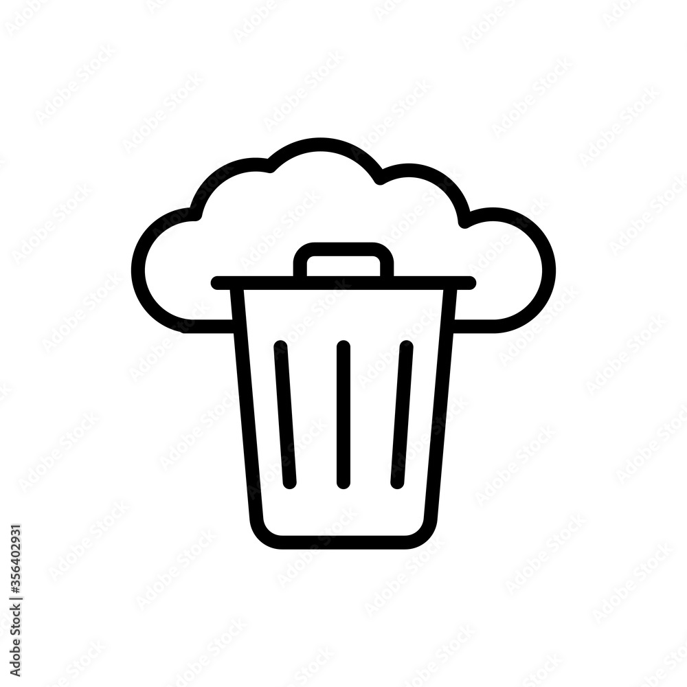 Cloud, trash icon. Simple line, outline vector elements of internet storage icons for ui and ux, website or mobile application Cloud, trash icon. Simple line, outline vector elements of internet storage icons for ui and ux, website or mobile application