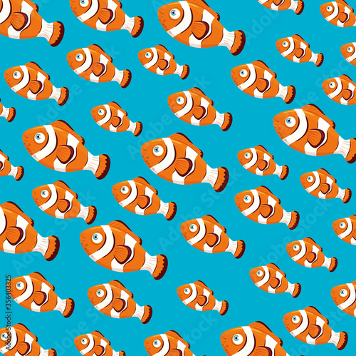 background, clownfish, sea world dwellers, cute underwater creatures, habitat marine vector illustration design