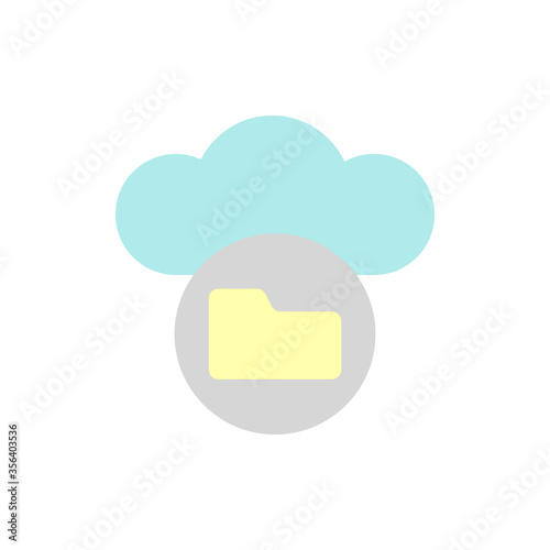 Cloud, folder icon. Simple color vector elements of internet storage icons for ui and ux, website or mobile application