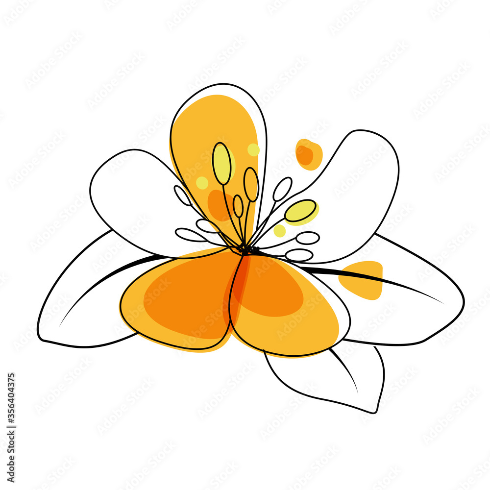 Hand drawn flower isolated on white. Vector Illustration Hand drawn flower isolated on white. Vector Illustration