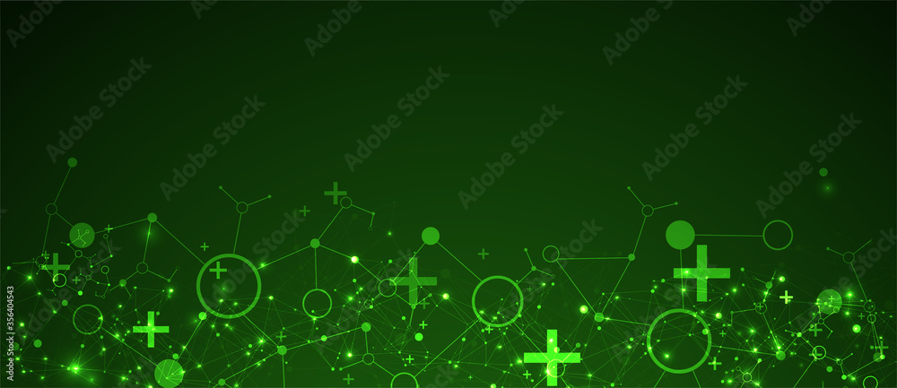 Fototapeta premium Template for science and technology presentation. Plexus style background.