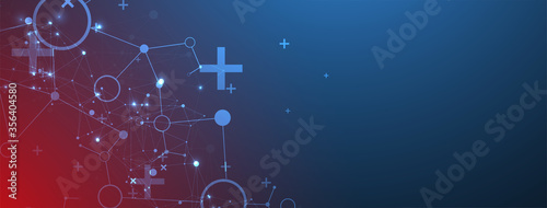 Template for science and technology presentation. Plexus style background.