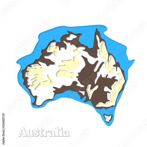 Happy Australia republic day. Typographic poster paper cut style. Lettering greeting card. National banner poster. Multilayer paper cut applique Australian. Republic day celebration paper art style