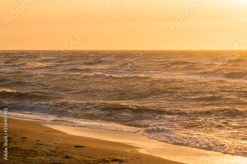 Big waves on an empty summer beach © Vastram