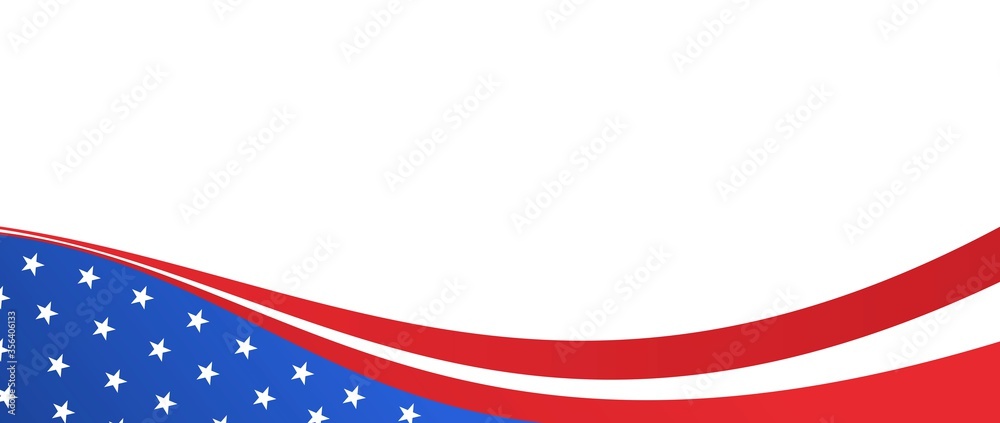 Fototapeta premium American National Holiday. US Flags with American stars, stripes and national colors. President's Day. 4th July. Veterans Day. Memorial Day.