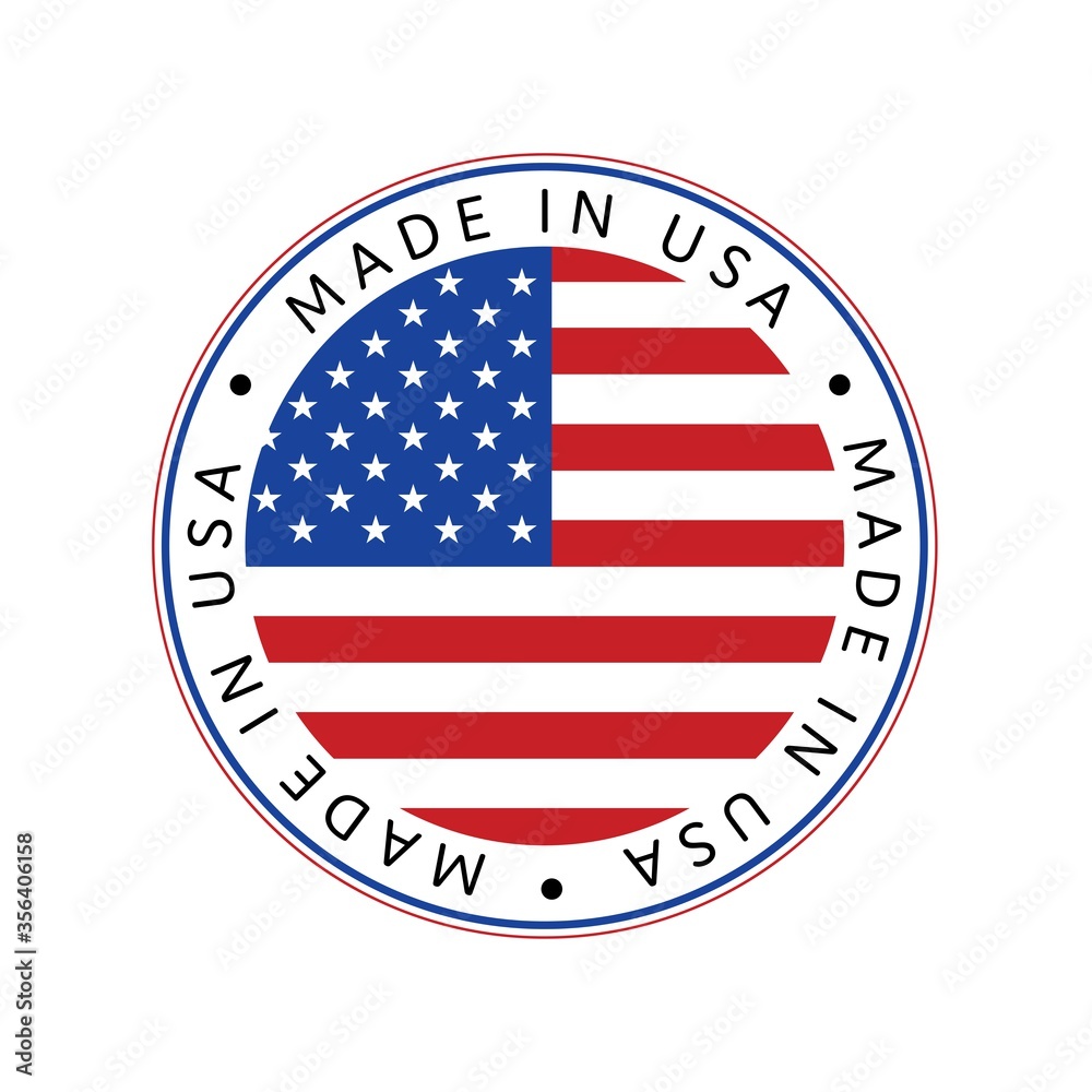 American National Holiday. Made in USA icon. US Flags with American stars, stripes and national colors. American National Holiday. Made in USA icon. US Flags with American stars, stripes and national colors.