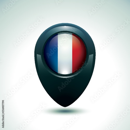 Free Download map pointer with france flag - GFXLoad