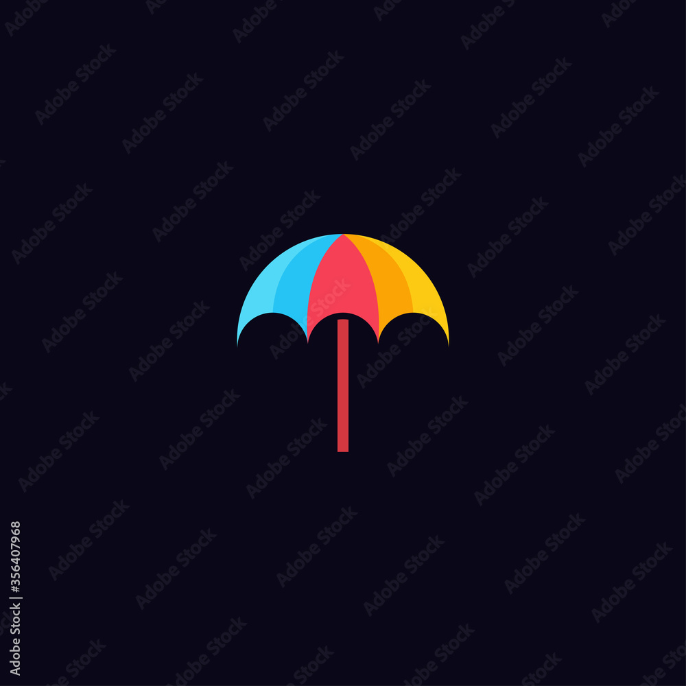 Colorful umbrella logo icon design template