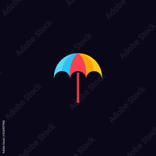 Colorful umbrella logo icon design template