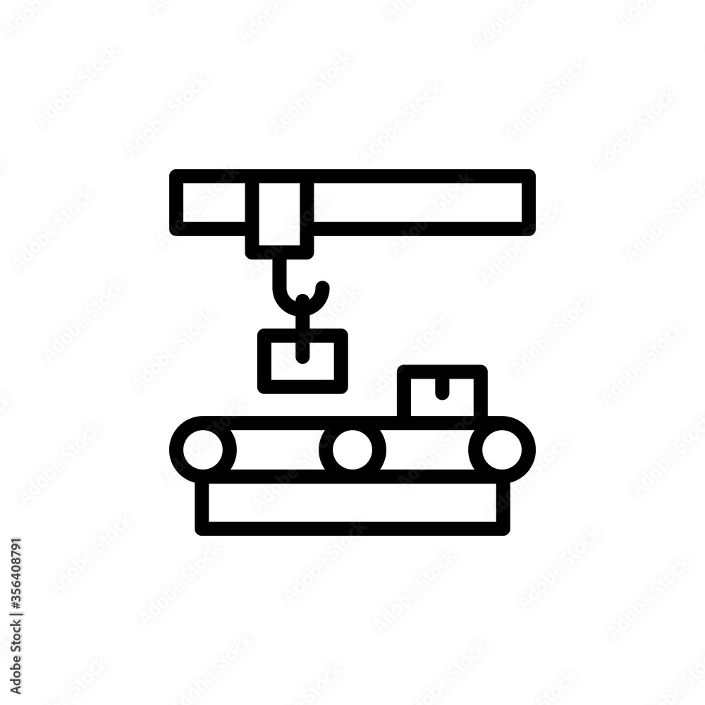 Assembly line, manufacturing icon. Simple line, outline vector elements of production icons for ui and ux, website or mobile application Assembly line, manufacturing icon. Simple line, outline vector elements of production icons for ui and ux, website or mobile application