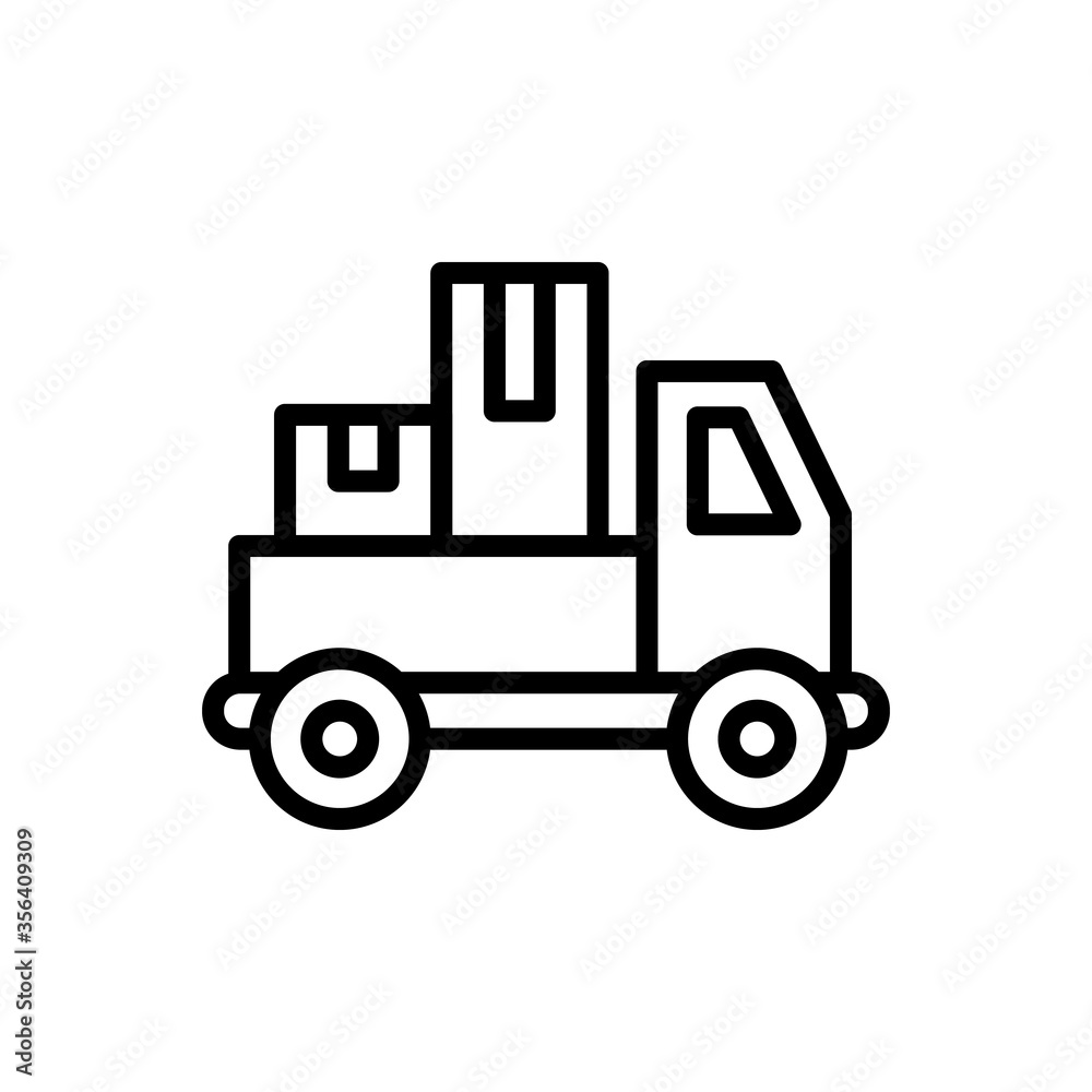 Delivery truck, manufacturing icon. Simple line, outline vector elements of production icons for ui and ux, website or mobile application Delivery truck, manufacturing icon. Simple line, outline vector elements of production icons for ui and ux, website or mobile application