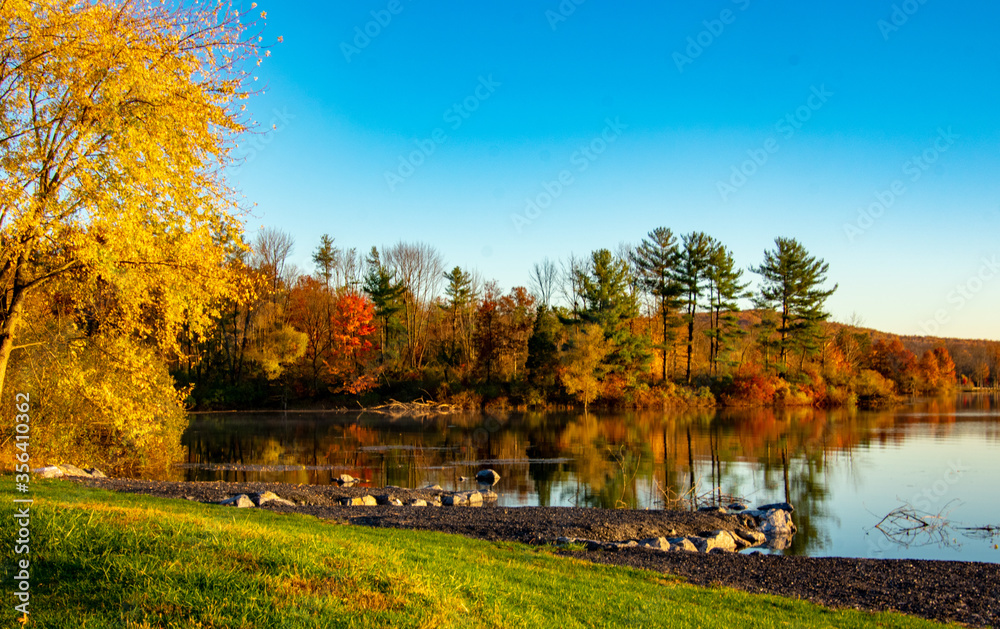 Autumn Morning Sunrise at Lake Nockamixon in Pennsylvania