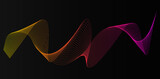 Elegant abstract smooth swoosh speed gradient wave modern stream on dark background. Vector illustration

