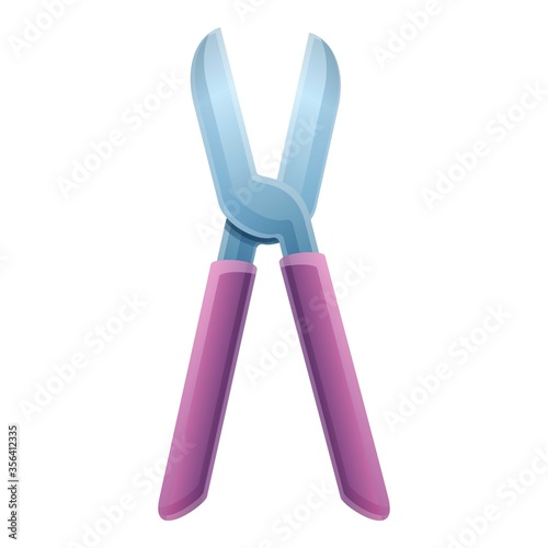 Garden scissors cutter icon. Cartoon of garden scissors cutter vector icon for web design isolated on white background