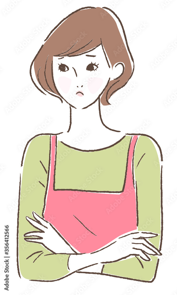 Vector illustration of a worried woman Vector illustration of a worried woman