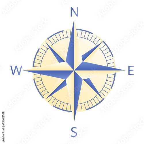 Cartographer compass icon. Cartoon of cartographer compass vector icon for web design isolated on white background