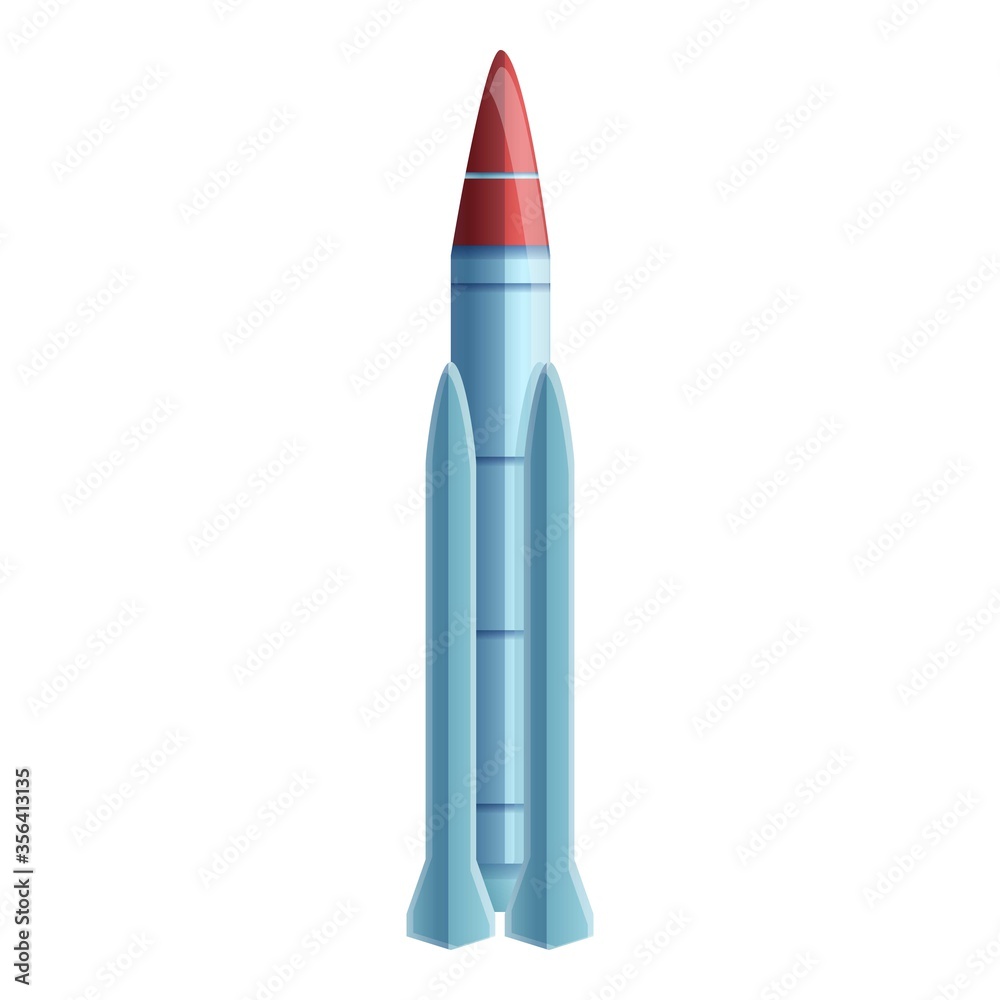 Conflict missile icon. Cartoon of conflict missile vector icon for web design isolated on white background Conflict missile icon. Cartoon of conflict missile vector icon for web design isolated on white background