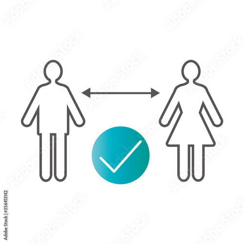 Icon social distancing abstand sicherheit schutz hygienemaßnahme
