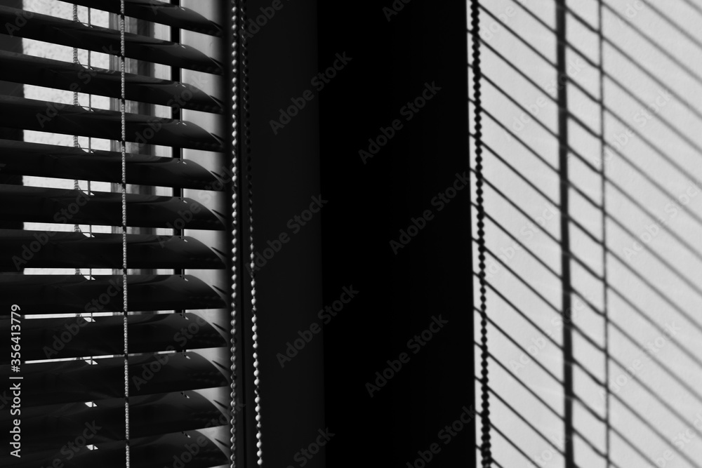 Black and white sunblinds