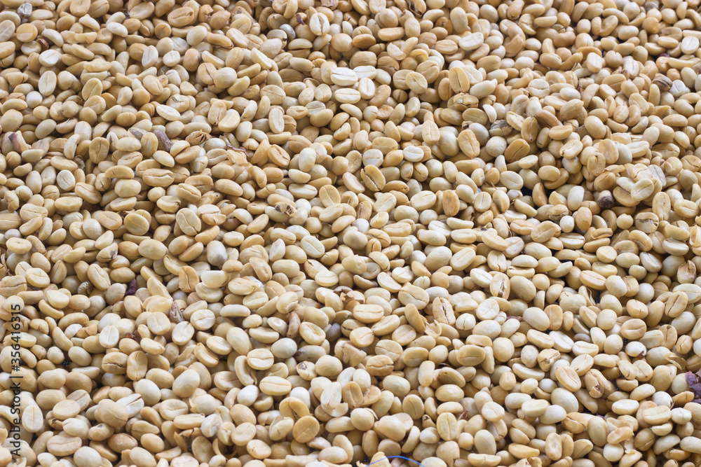 coffee beans as a background.