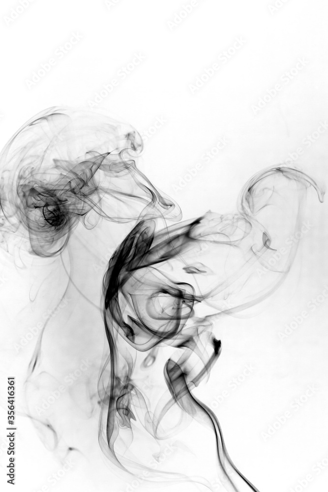 Fototapeta premium Smoke toxic movement on a white background.