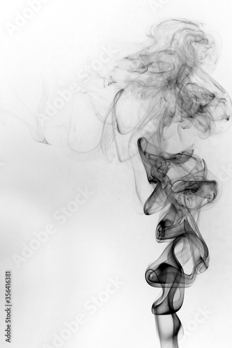 Fototapeta Naklejka Na Ścianę i Meble -  Smoke toxic movement on a white background.