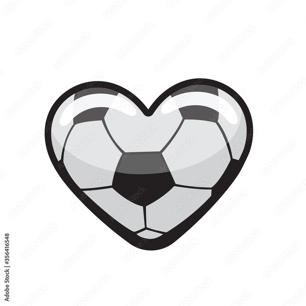 Obraz premium Heart Shaped Black and White Soccer Ball