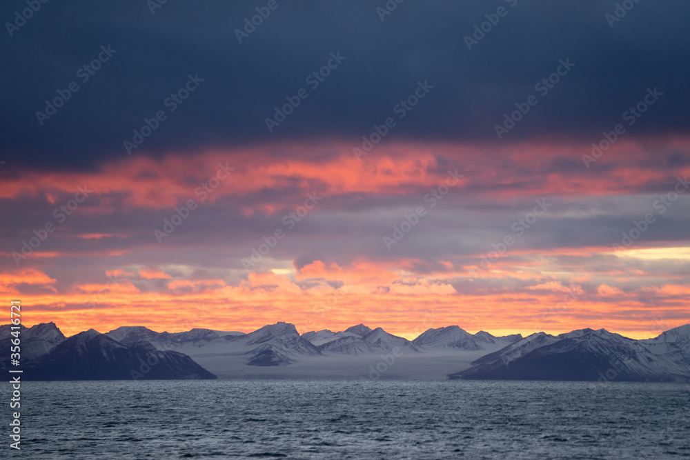 Arctic sunset in 