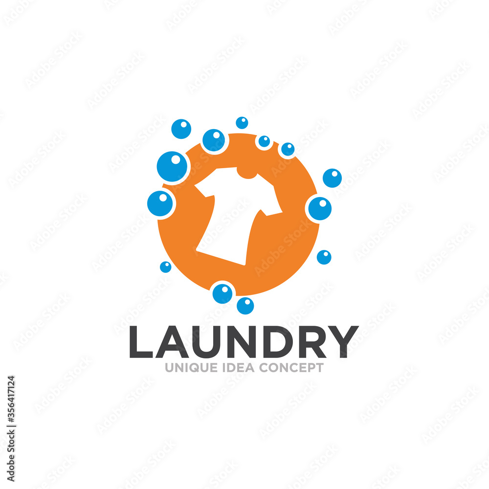 Laundry Logo Icon Design Vector